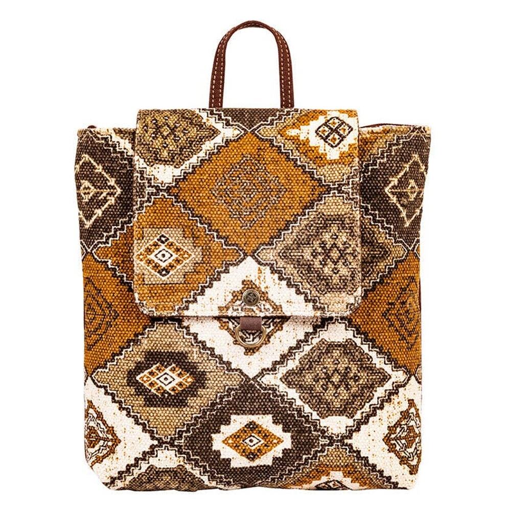 Ayita Canyon Backpack – Upcycled Tribal Rug & Leather | Myra Bag